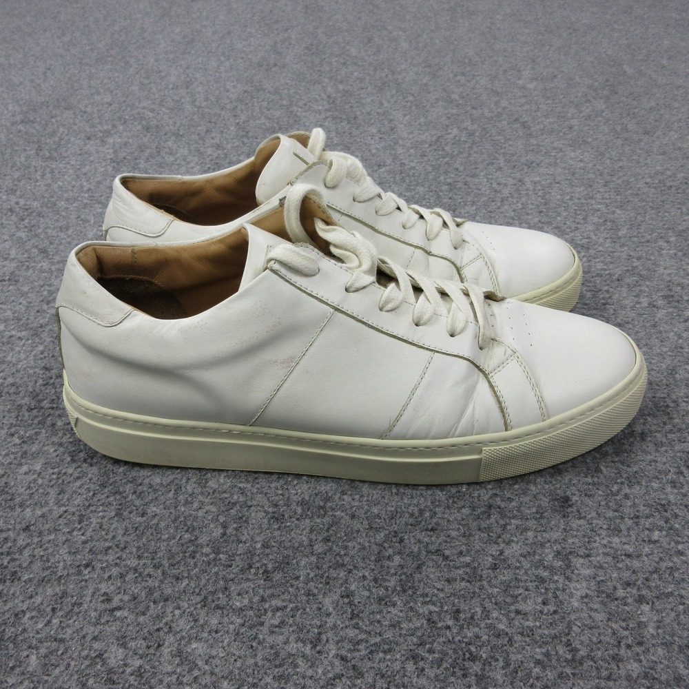 GREATS Brooklyn Shoes Mens Size 10 White Leather Low Top Casual Sneakers‎ Italy